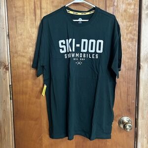 Ski-Doo Racing Ski Doo Snowmobiles Logo Winter Sports T-Shirt Size L Green New!